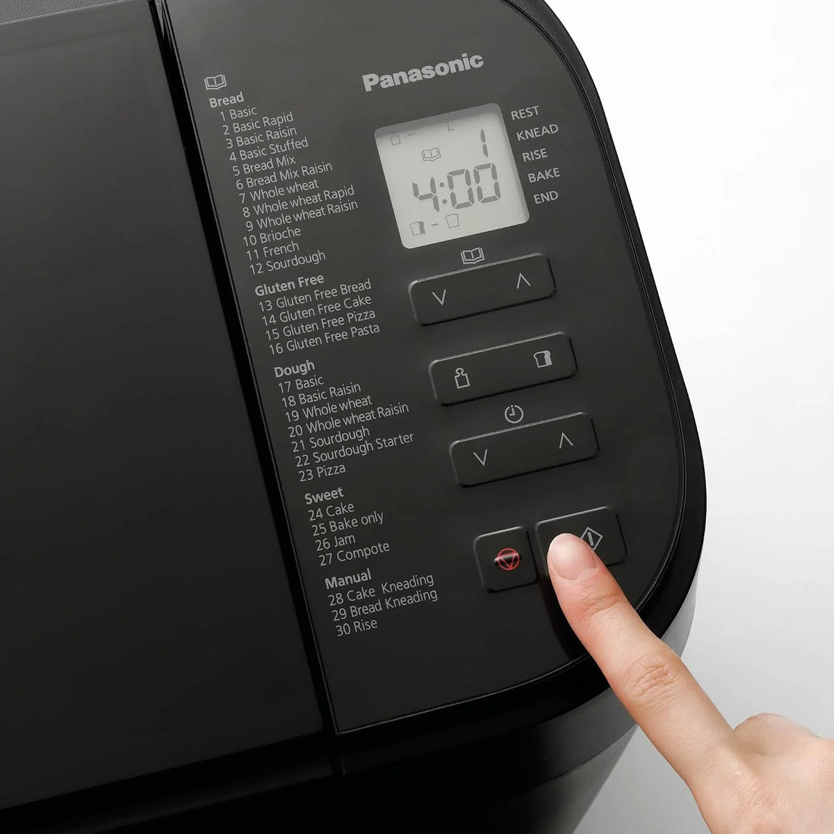 Panasonic SD-R2530 Panificadora Automática con Dispensador, 850 W, Sensor de Temperatura, Temporizador Digital 13H, 30 Programas, Negro