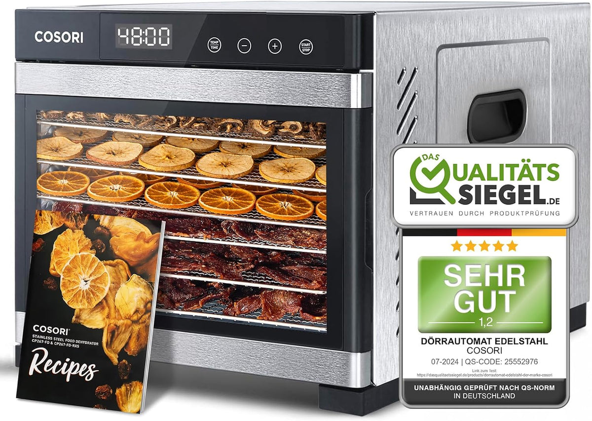 COSORI Deshidratador de alimentos, acero inoxidable, sin contacto con