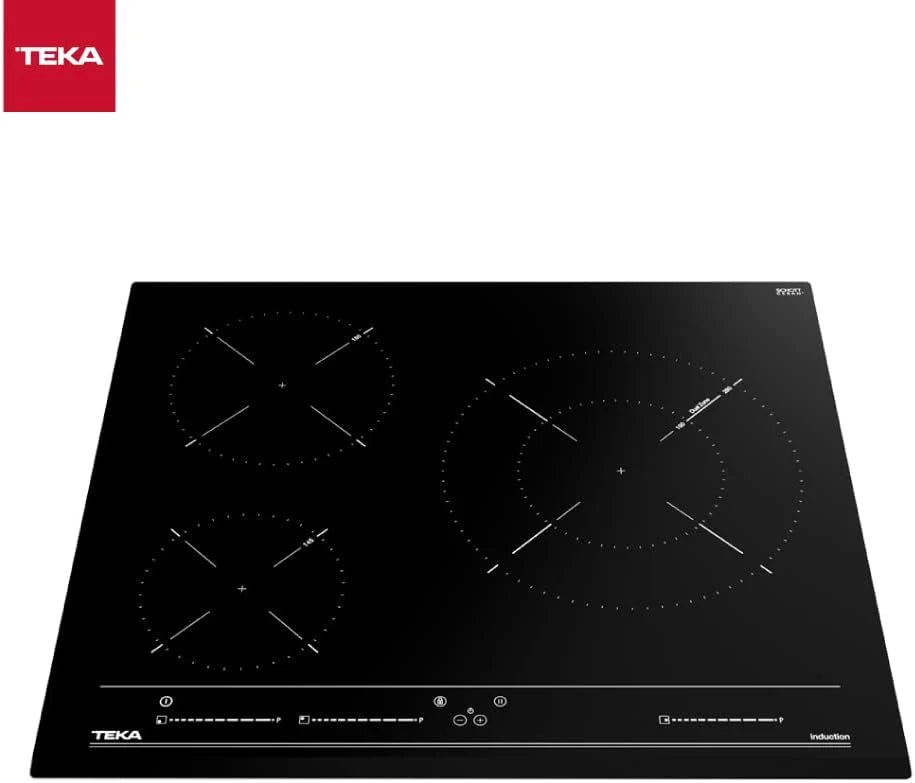 TEKA Placa Inducción 60 cm, 3 Zonas de Cocción, Touch Control Multislider, Función Power Plus y Stop & Go, Modo Silencio, Seguridad Auto Lock, Modelo IZC 63015 MSS