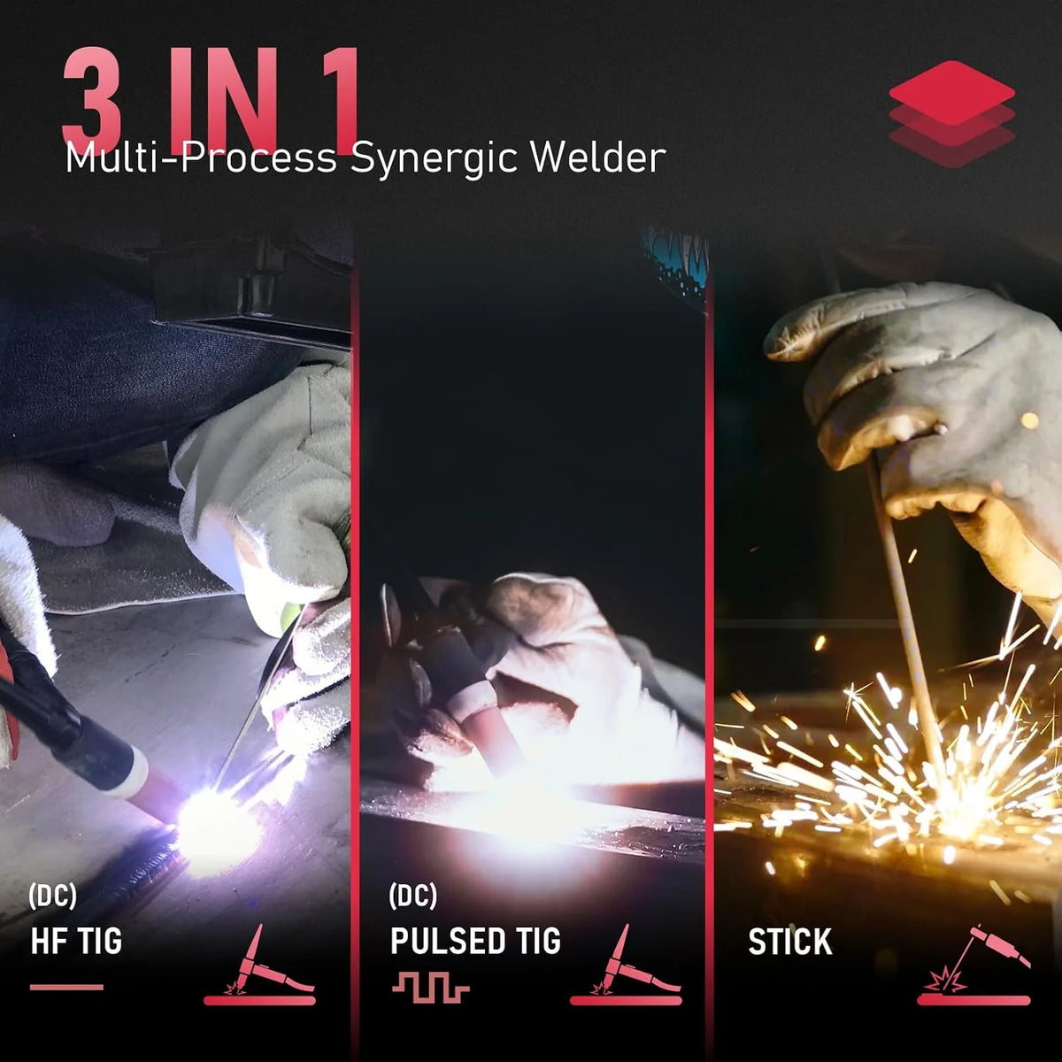 YESWELDER Soldador TIG 200A, 3 en 1 MMA/DC TIG/Pulso TIG 230V