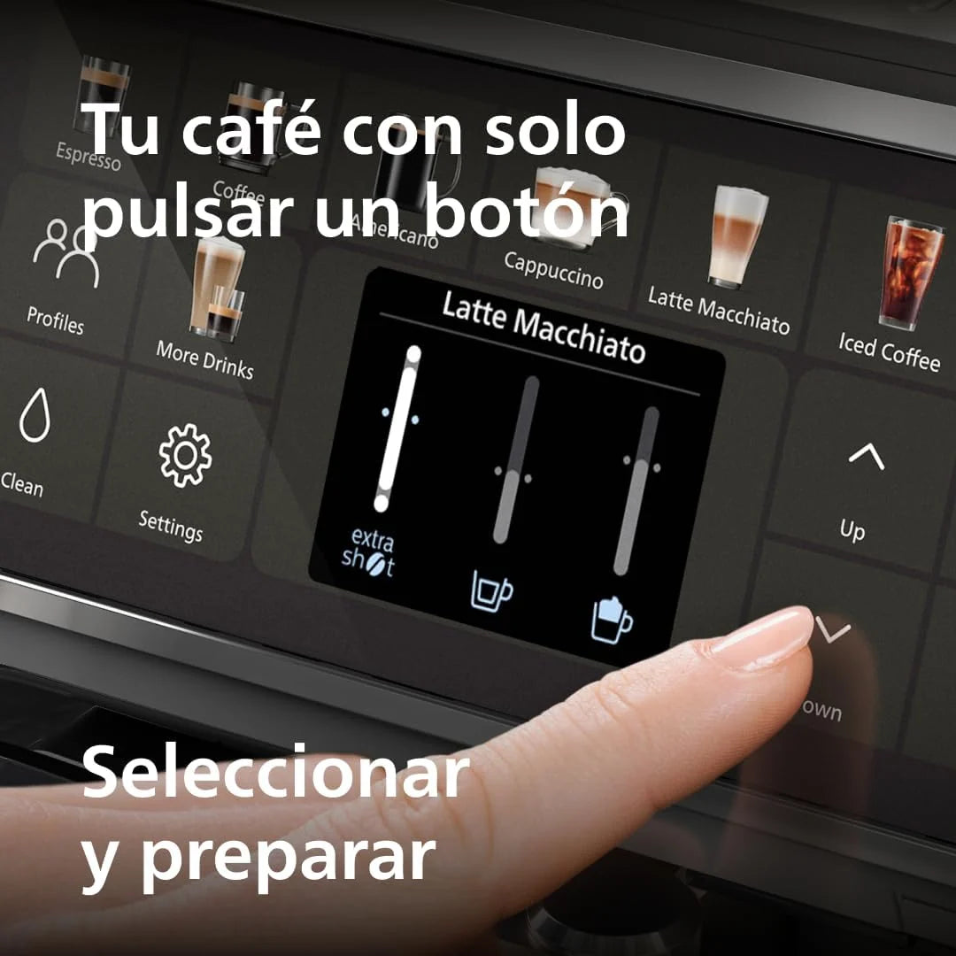 PHILIPS 5500 Cafetera Superautomática LatteGo, 20 bebidas, Gris