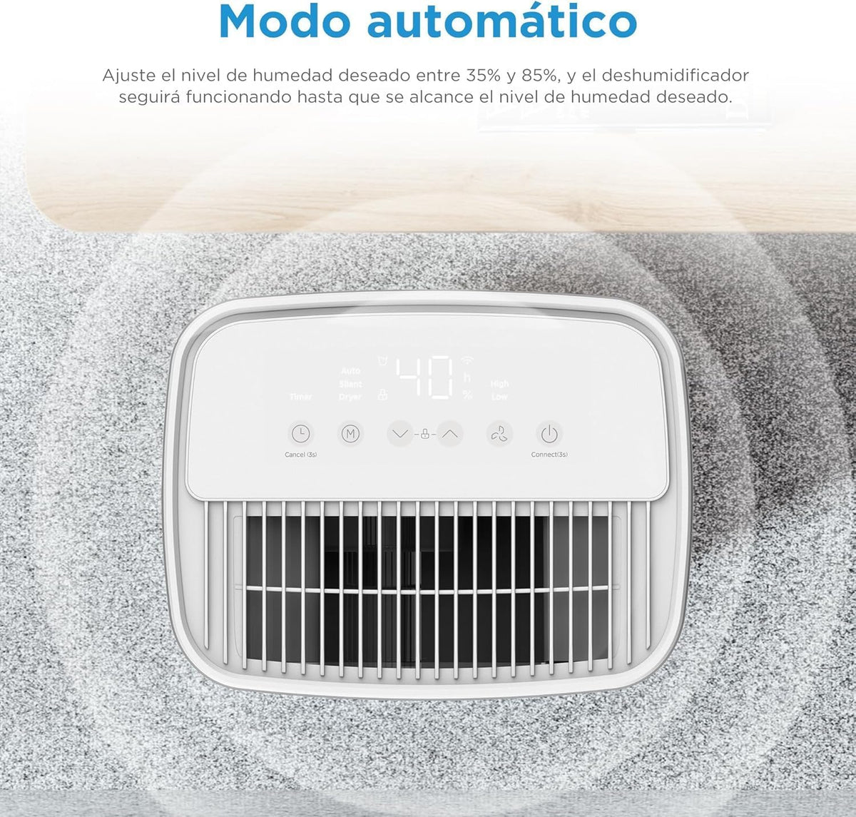 MIDEA Deshumidificador de Humedad Silencioso 12L/Dia | App/Wifi | 35 m2 | Deshumificadores para Humedades en Habitación con Depósito Extraible - Deshumificador Electrico Pequeño Bajo Consumo 300W