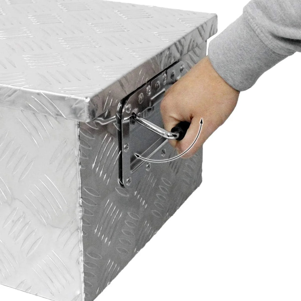 ECD Germany Caja de Aluminio Multiusos 73 x 24 x 32 cm Resistente a la Corrosión con Sistema de Cierre de Almacenamiento de Herramientas Maletín Seguridad y Transporte fácil Montaje en Camión
