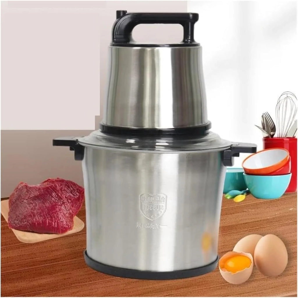 Genérico Picadora de Carne Comercial con Capacidad de 10 litros, batidora eléctrica de Acero Inoxidable de Alta Potencia, procesador de Alimentos, mezcladora con agitación Potente.