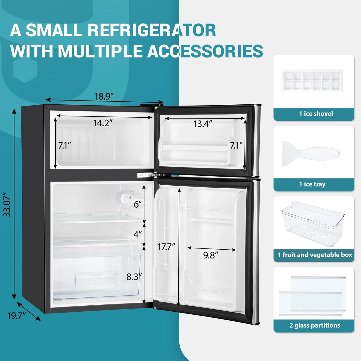 2026 Mini refrigerador EUHOMY de 3,2 pies cúbicos – Empotrable o independiente