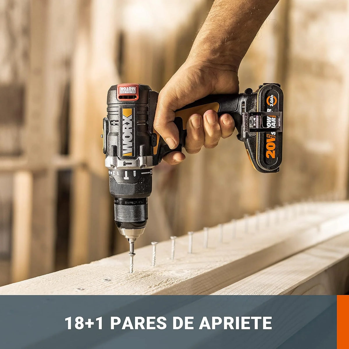 Taladro atornillador Brushless 20V WORX | PowerShare | WX175.9 - Sin batería, ni cargador | motor sin escobillas
