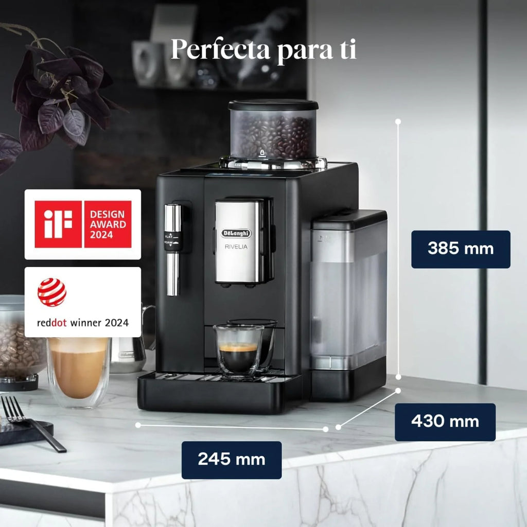 De'Longhi Rivelia - Cafetera Superautomática 8 Bebidas Negro