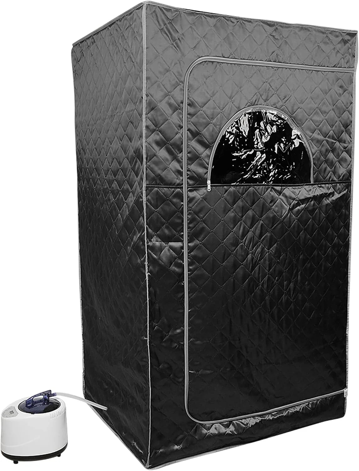 MINGYI Sauna de vapor portátil y plegable de 1000 W con cabina de vapor, generador de vapor de 2,5 camas y mando a distancia, 100 × 80 × 170 cm (Negro)