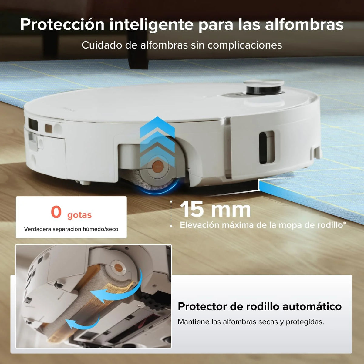 roborock Qrevo Edge 2 Flow Set Robot Aspirador Succión Extrema de 35000 Pa, Blanco
