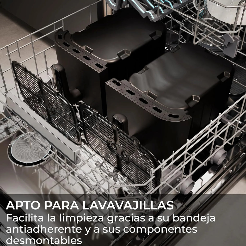 Haier Freidora de Aire de Doble Cajón | 11L Gran Capacidad | 8 Funciones
