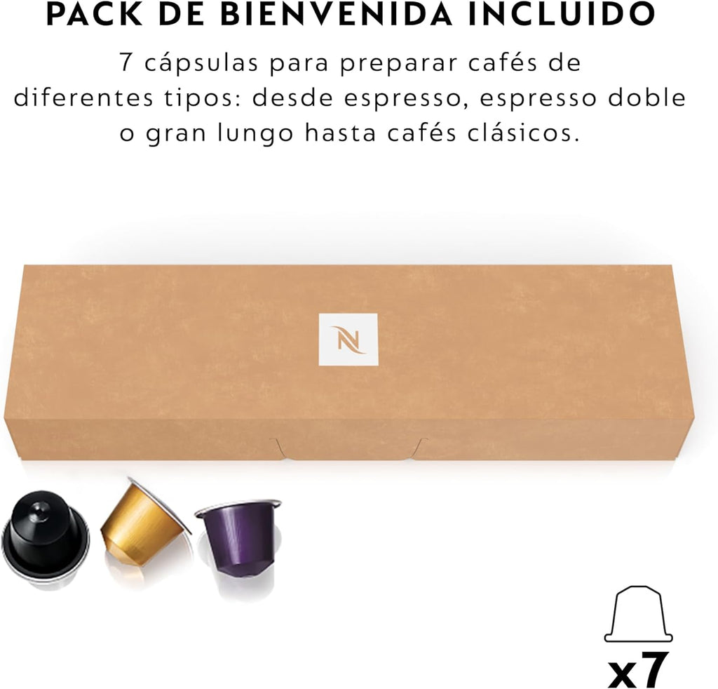 Nespresso De'Longhi Inissia EN80.B - Cafetera monodosis de cápsulas Nespresso, 19 bares, apagado automático, color negro