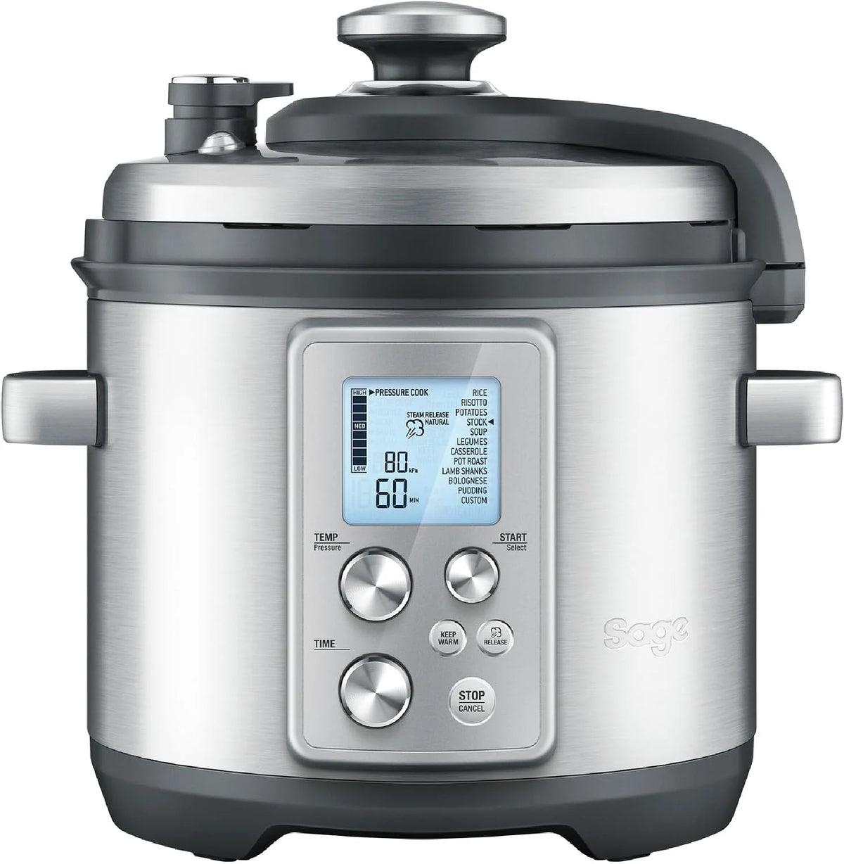 Sage Fast Slow Go Pro, Olla de Cocción a Presión y Lenta, Acero Inoxidable