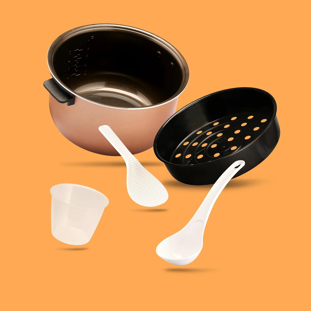 REISHUNGER Olla Arrocera Eléctrica y Vaporera – 1,5 L – Negra