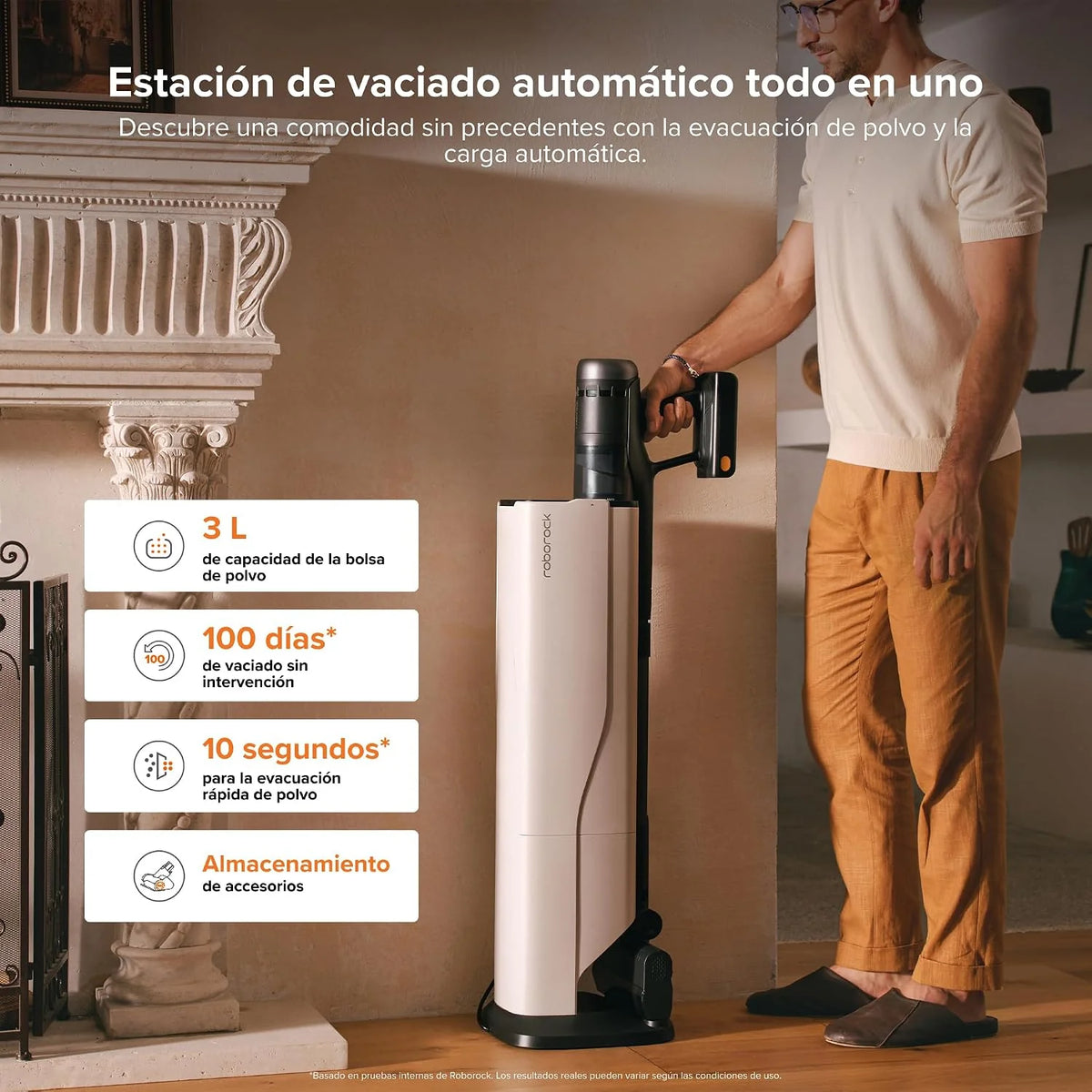 roborock H60 Hub Ultra Aspiradora sin Cable con Base de Vaciado Automático