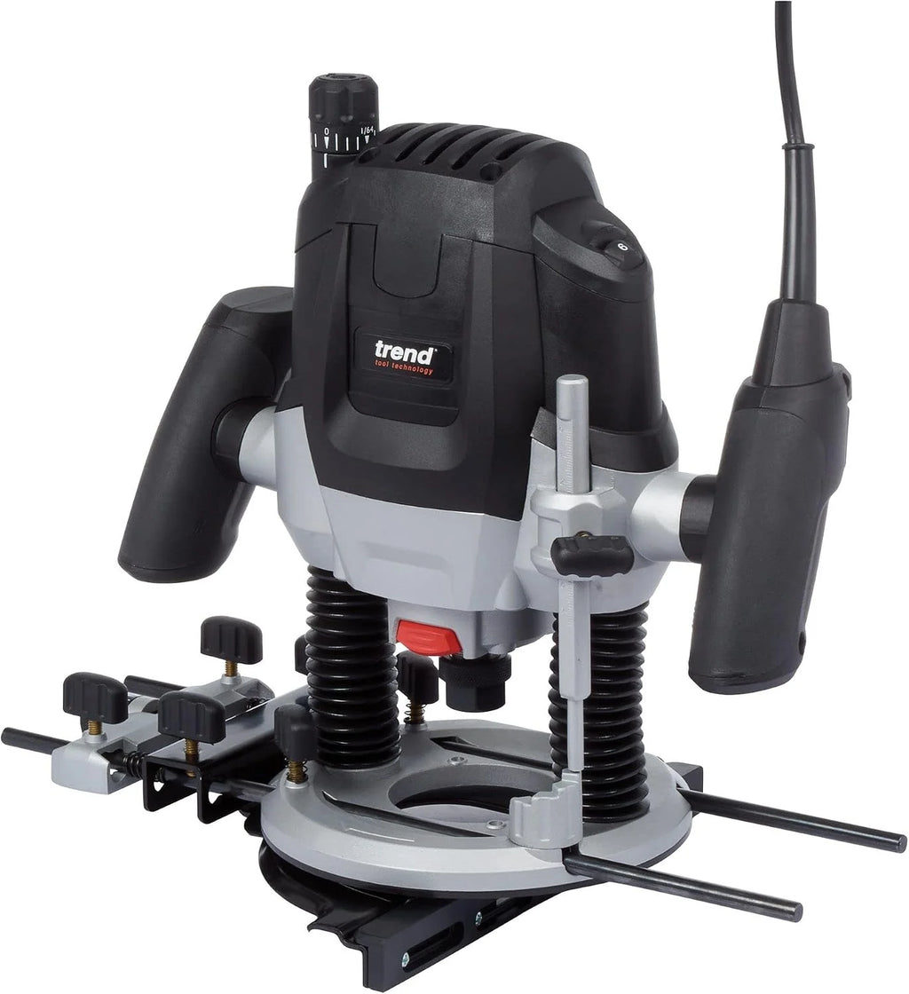 Trend Fresadora de velocidad variable 2100 W 12 mm 230 V UE, profundidad de entrada de 50 mm, fresadora para múltiples trabajos de fresado, T7EK/EURO