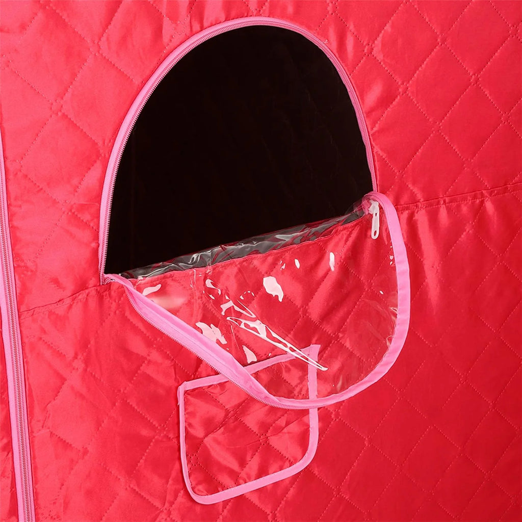 MINGYI - Sauna de vapor portátil y plegable de 1000 W con cabina de vapor, generador de vapor de 2,5 camas y mando a distancia, 80 × 80 × 135 cm (rojo)