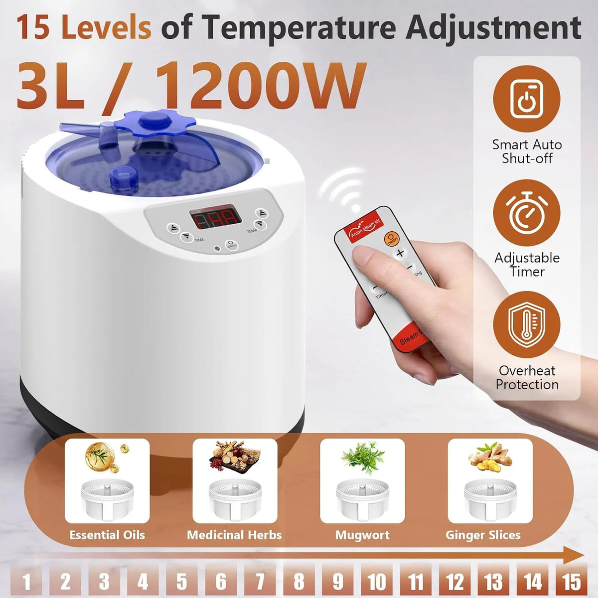 I-THERA-U Sauna de infrarrojos para el hogar - Sauna portátil de vapor de 660 y 850 nm sauna de vapor de cuerpo entero con 3L 1200 W generador de vapor baño de vapor, 15 niveles de calor, silla, mando