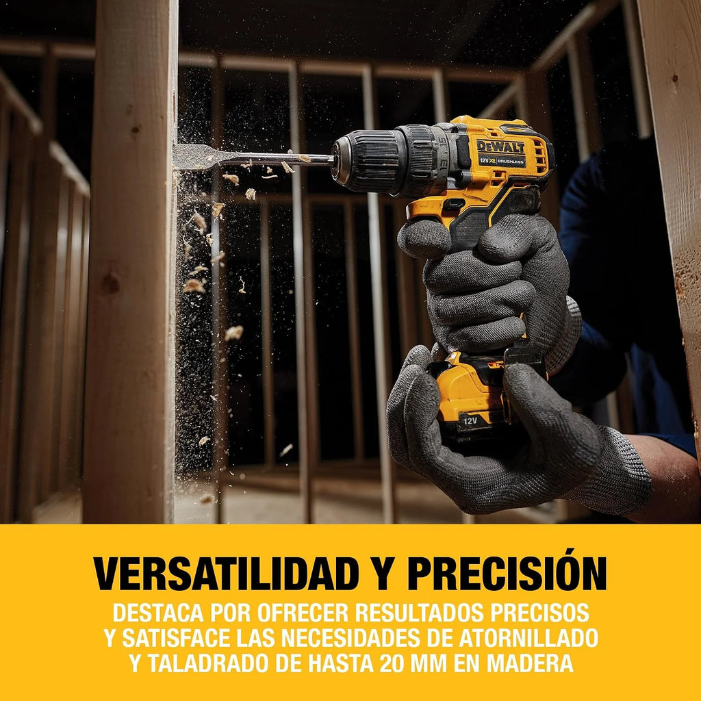 DEWALT Taladro atornillador compacto sin escobillas 12V XR, DCD701D2-QW