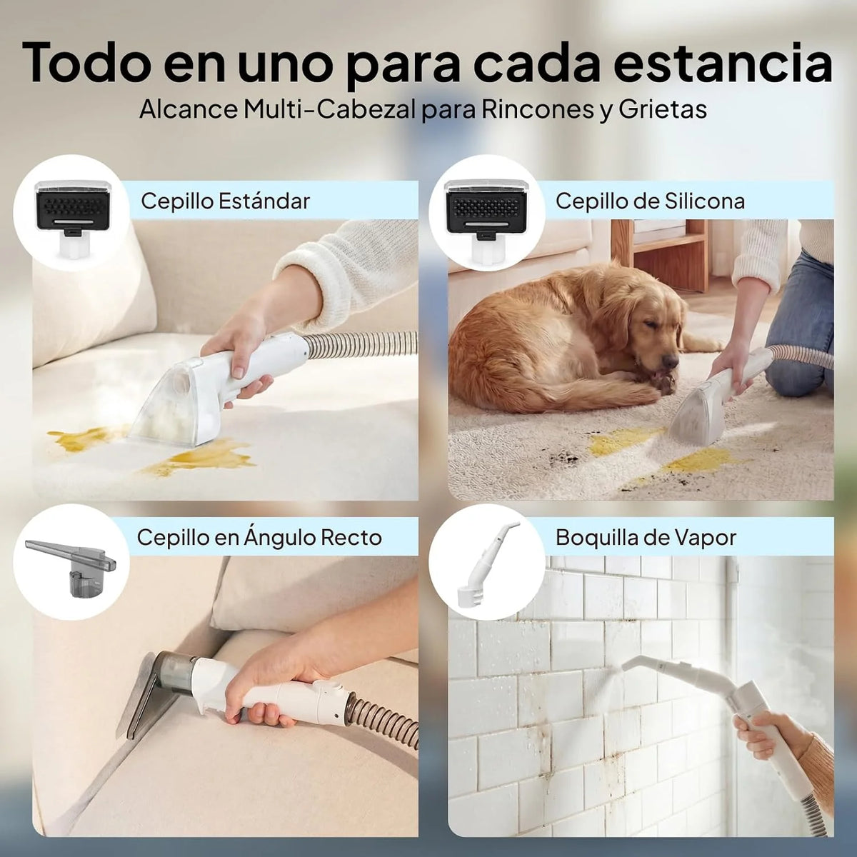 Livatro Limpia Tapicerías a Vapor 100°C para Sofás y Tejidos