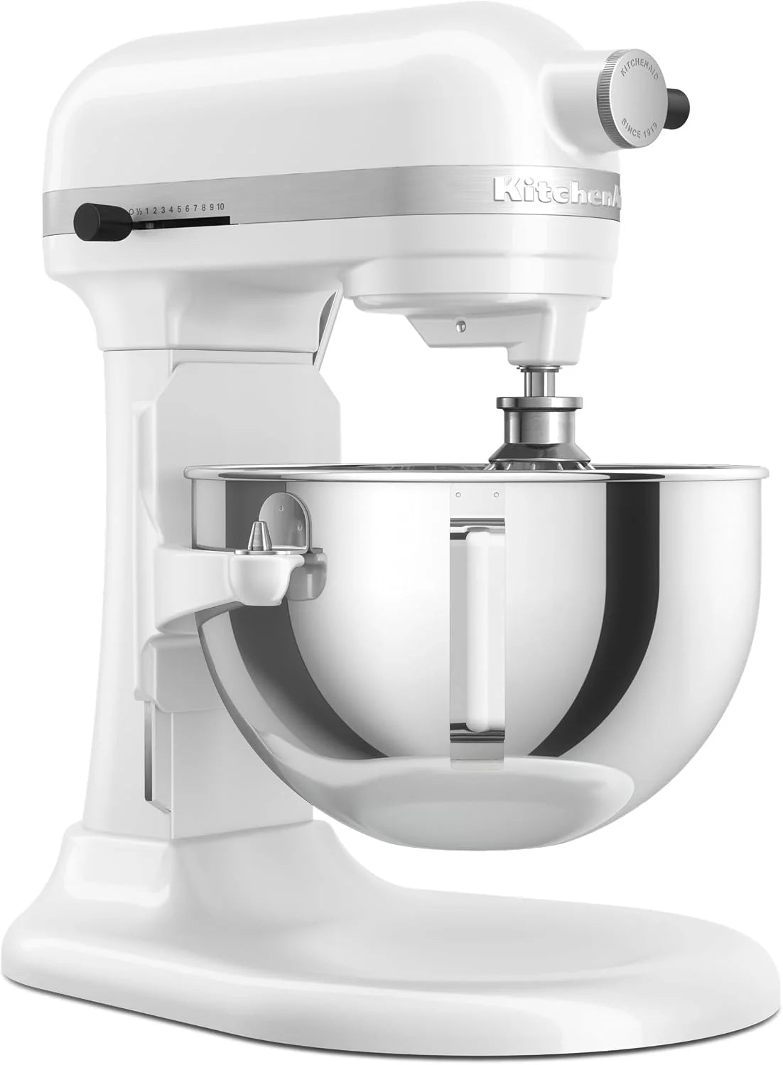 KitchenAid Batidora Amasadora Bowl-Lift 5.2L Heavy Duty, Cuerpo y Engranajes Metálicos, 11 Velocidades, Flex Edge, 67 Puntos de Contacto, Blanco