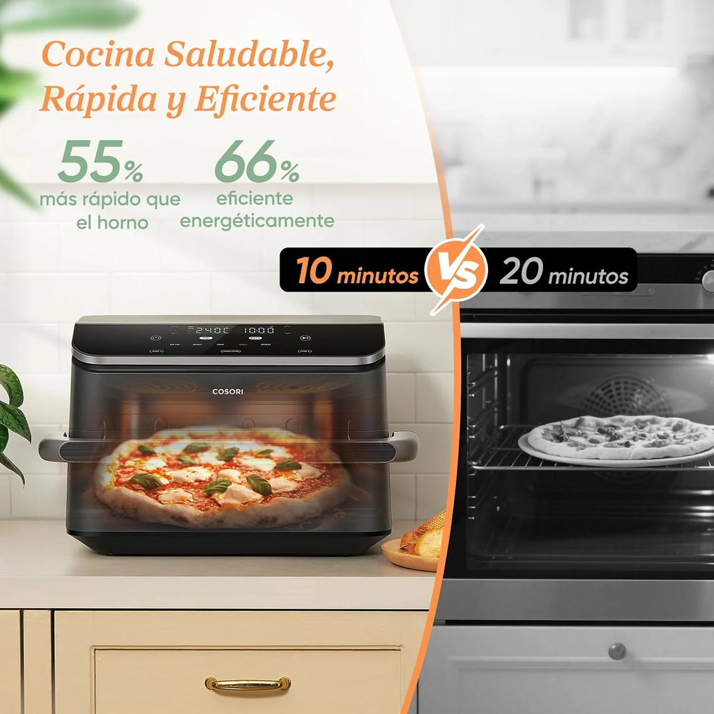 Cosori Freidora de Aire 10L Dual Blaze Twinfry, Doble Cesta con Divisor