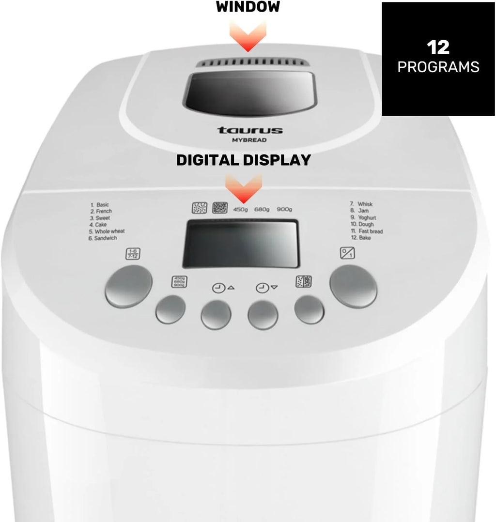 Taurus 914815000 Panificadora, Plástico, 600 W