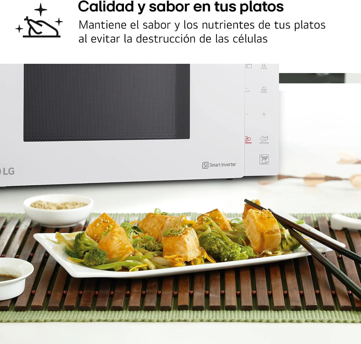 LG MH6535GDH Microondas con grill, 1000W, Smart Inverter, Display digital, Color Blanco, 1000 W, 25 l