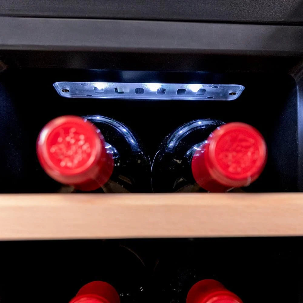 Cecotec Vinoteca 8 Botellas Bolero GrandSommelier 830 CoolWood, Termoeléctrica, Bajo nivel sonoro y alto rendimiento, Temperatura regulable: 8-18ºC, Panel de control táctil, Display.