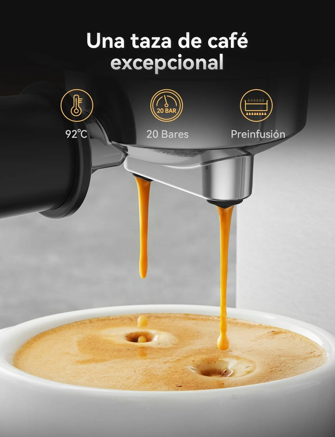 Neretva 20 Bar Cafetera Ultracompacta Cafetera Espresso de Acero Inoxidable