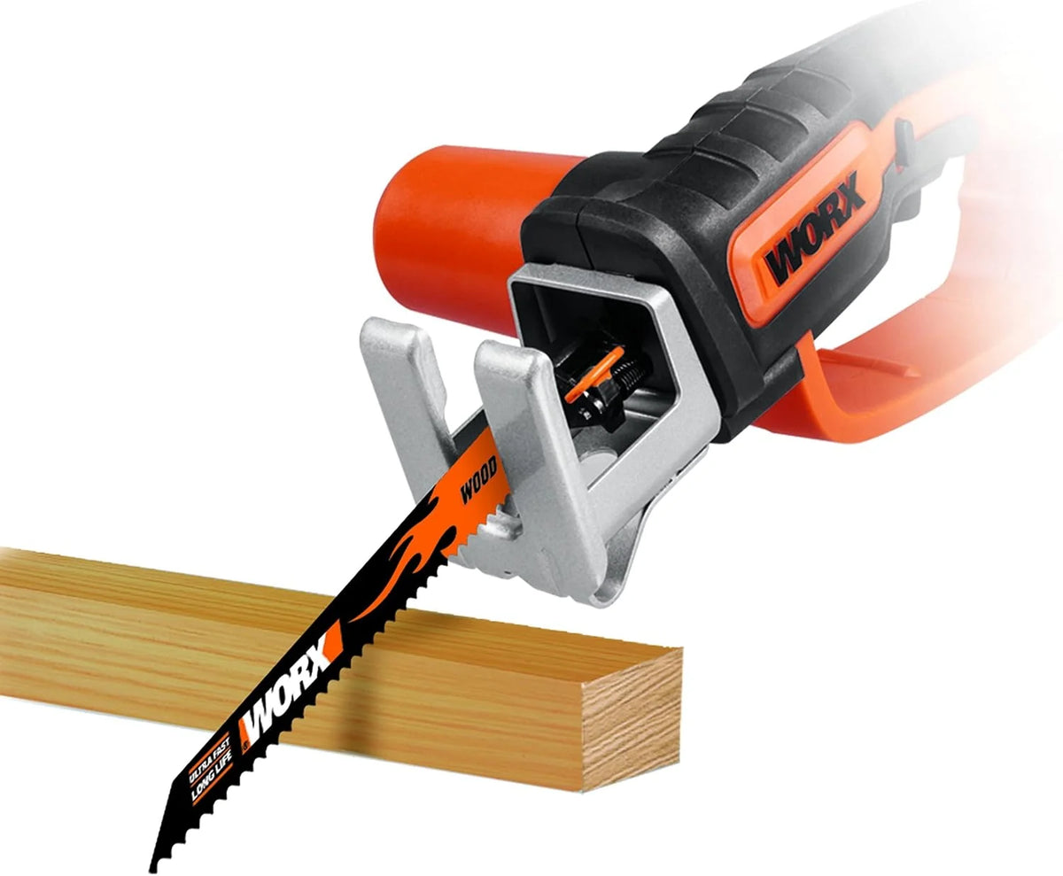 WORX WG894E Serrucho multifunción 20V-2Ah, 1 batería y cargador incluido, para madera, plástico y ramas, compacto y ligero, incluye sierras anclaje universal para sierra de calar