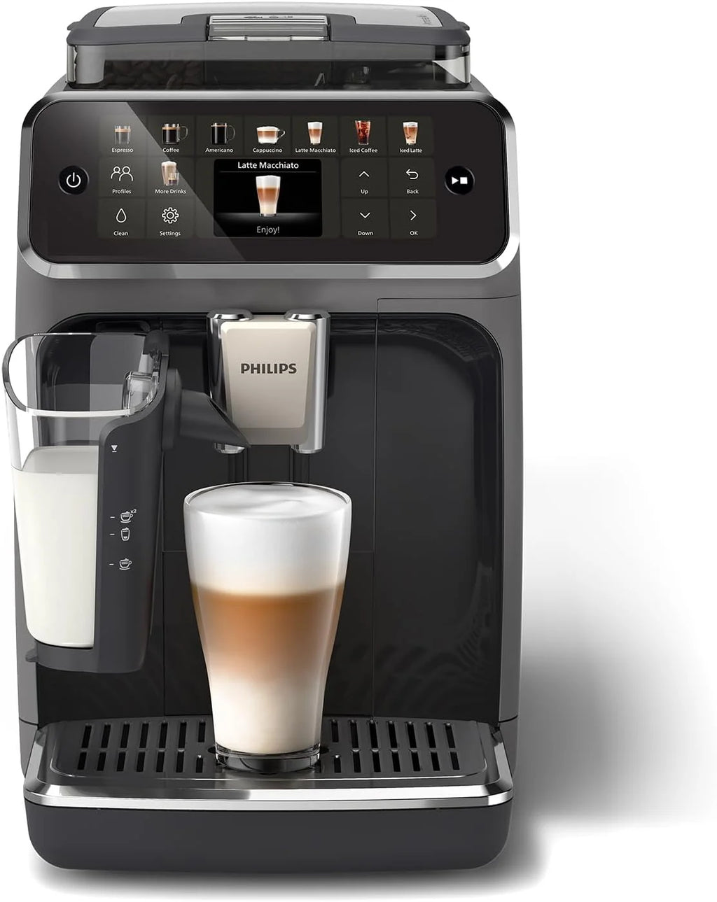 PHILIPS 5500 Cafetera Superautomática LatteGo, 20 bebidas, Gris