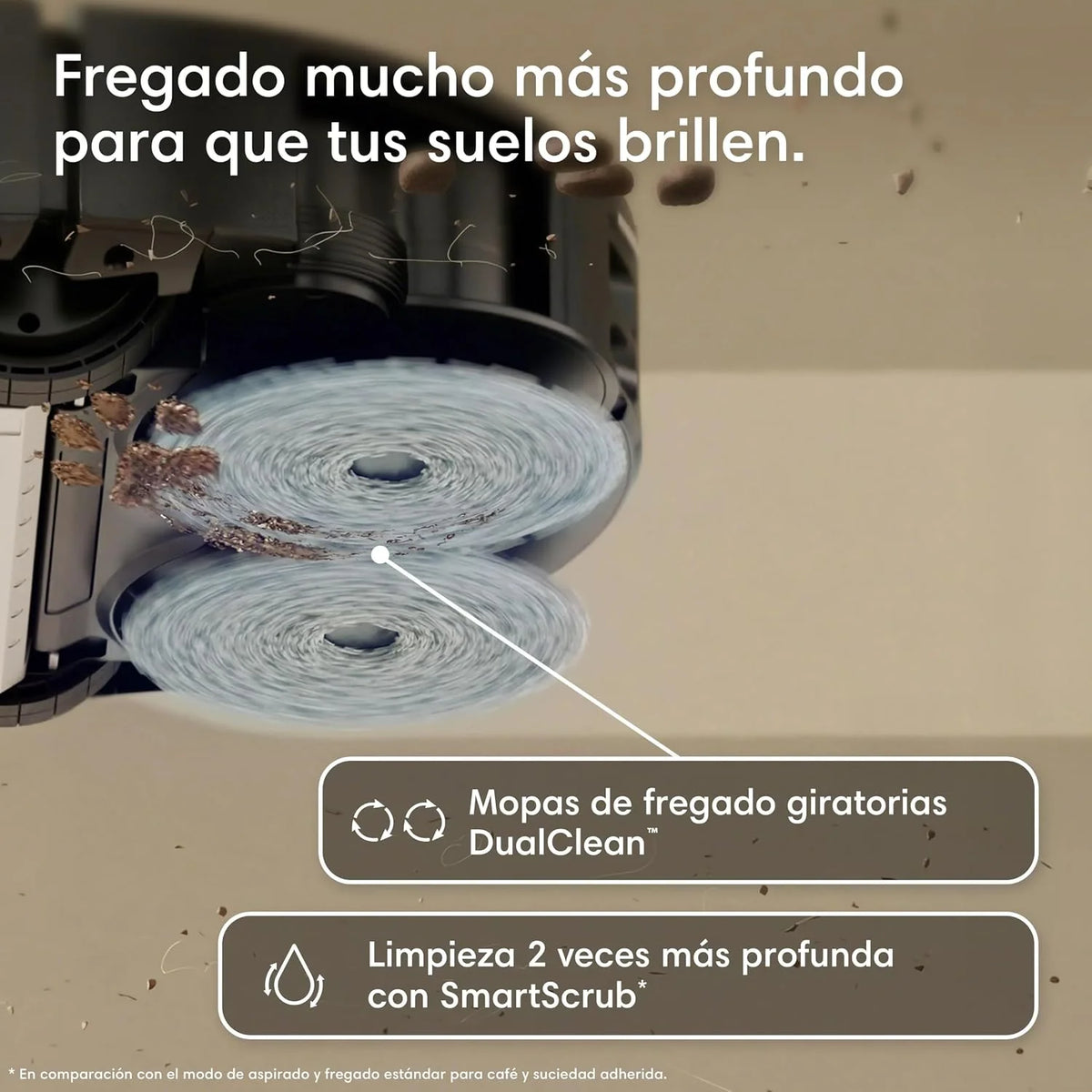 iRobot Roomba Plus 415 Combo y Base AutoWash multifunción, Robot Aspirador y Friegasuelos, 20.000Pa, Mopa Extensible, Mopas DualClean Elevables, Secado Calor, LiDAR Clearview, Autonomía 90 Días,Negro