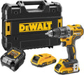 DEWALT XR 18V Taladro Atornillador Sin Escobillas, Ultraligero y Compacto, 2x Baterías 2Ah y Cargador, 70Nm, Luz LED, Maletín Resistente, Herramienta Profesional – DCD791D2-QW