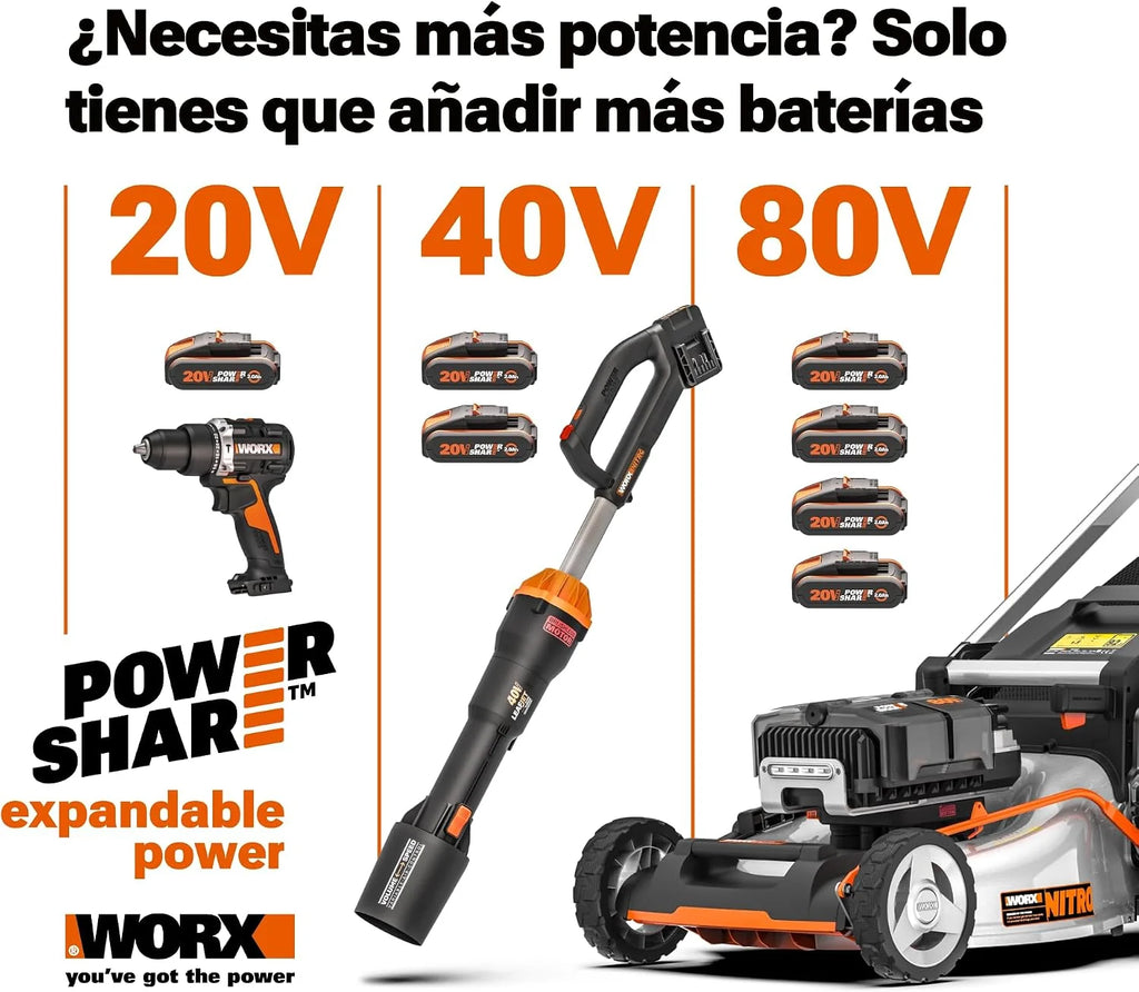 WORX WX807 Amoladora Angular 125mm con Batería 20v - 4Ah, 6 Velocidades
