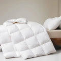DWR Duvet Bed 105/120, Feather and Down Duvet 200 x 200 cm, Winter Warm 450 g/㎡, 100% Cotton, Soft, Breathable, Oeko-Tex and RDS Certified, White