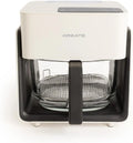 CREATE/AIR FRYER STUDIO CRYSTAL/Freidora sin aceite 4.2 L con vaporizador de agua blanco roto/Capacidad 5-6 raciones, 6 programas, bandeja de cristal, control de tiempo y tempertura, 1300W