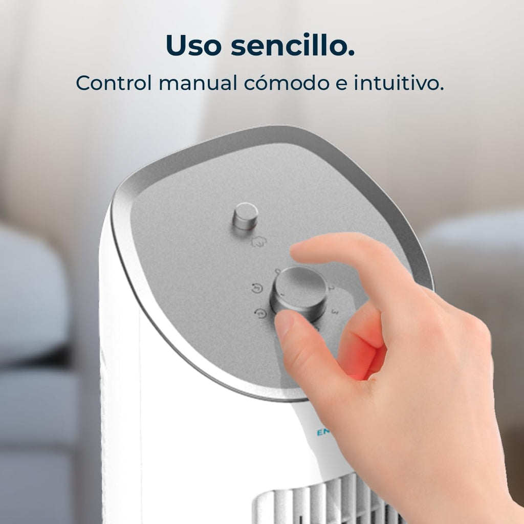 Cecotec Climatizador Evaporativo EnergySilence 2000 SkyCool. 60W, Depósito de 3L, Compatible con Aceites esenciales, 3 Velocidades, Oscilación de 50º, Asa en la Parte superior
