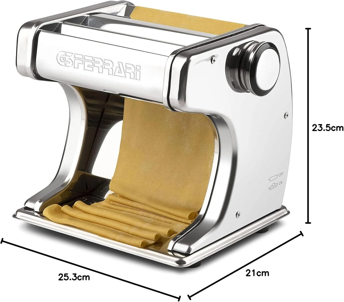G3 Ferrari G20125 - Laminadora profesional, máquina para pasta con motor, 70 W, acero inoxidable