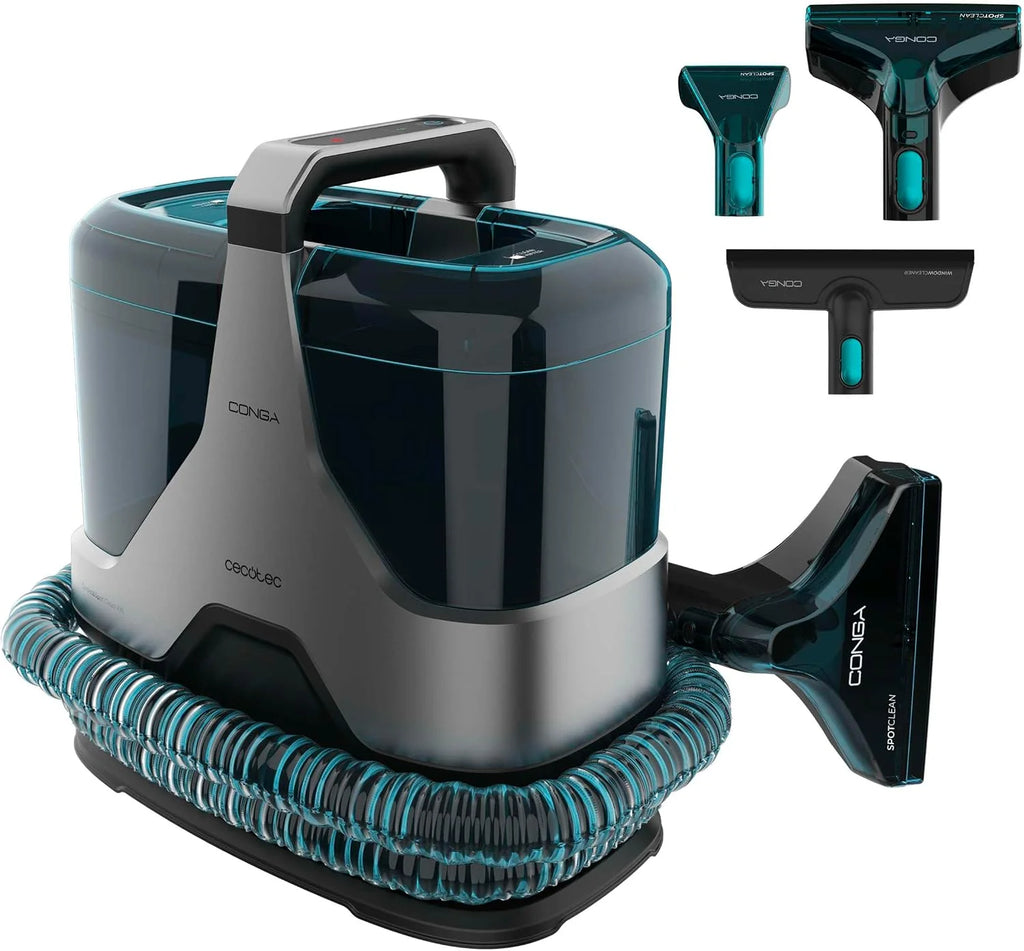 Cecotec Limpiador Aspirador de Tapicerías y Alfombras con Cable Conga 6000 Carpet&Spot Clean XXL Advance. 600W, 15kPa, Pulveriza, Aspira y Limpia, Depósito de Agua Limpia 1300ml, Radio de Acción 7m