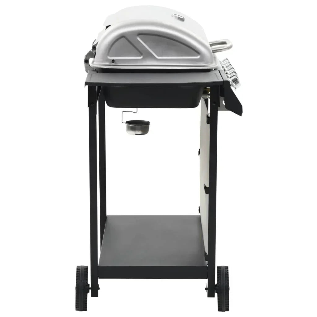 Barbacoa Portátil De Gas Con 6 Zonas Plateada Acero Inoxidable Vidaxl