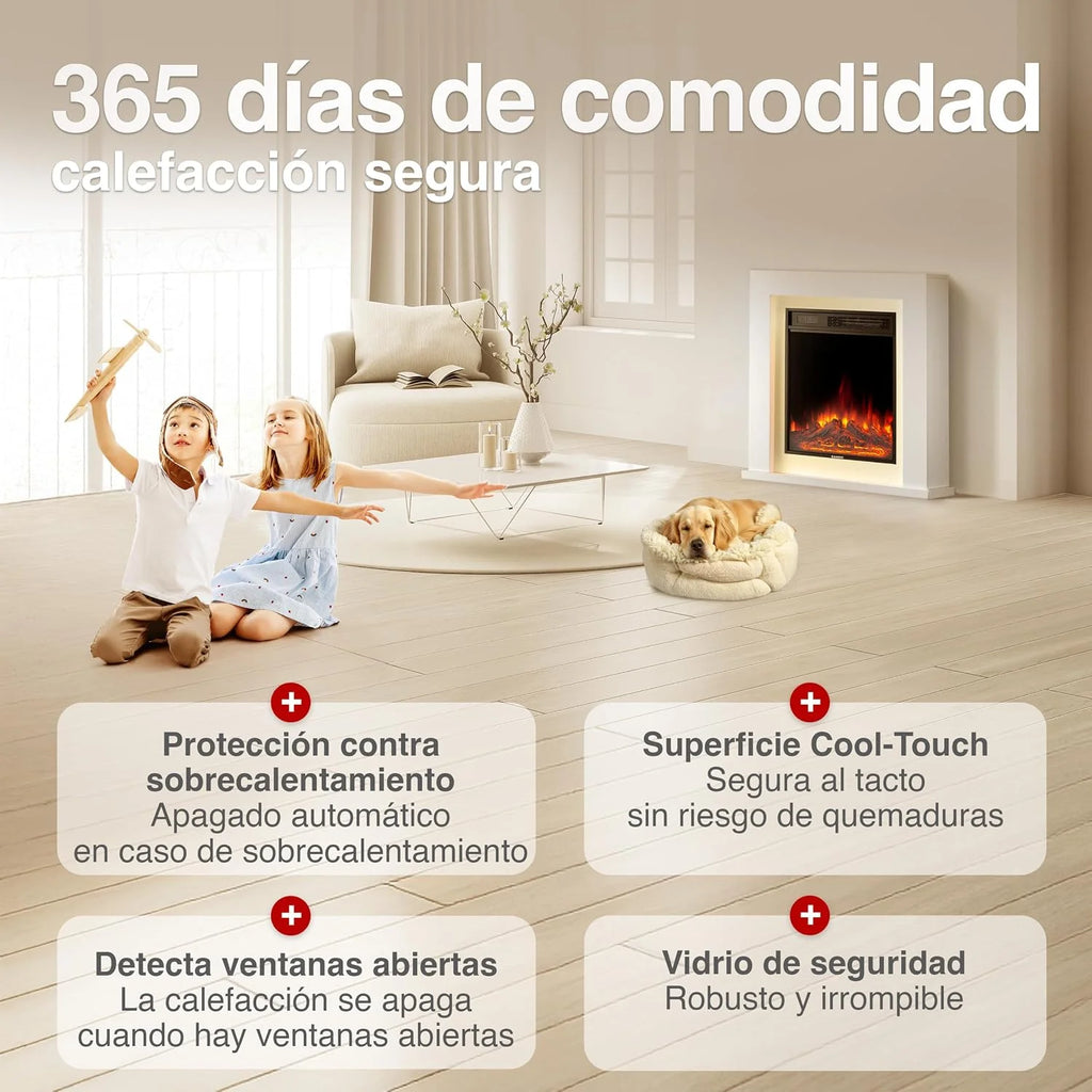 KAMINIO® Matti Modern 32 White Electric fireplace Floor-standing decorative