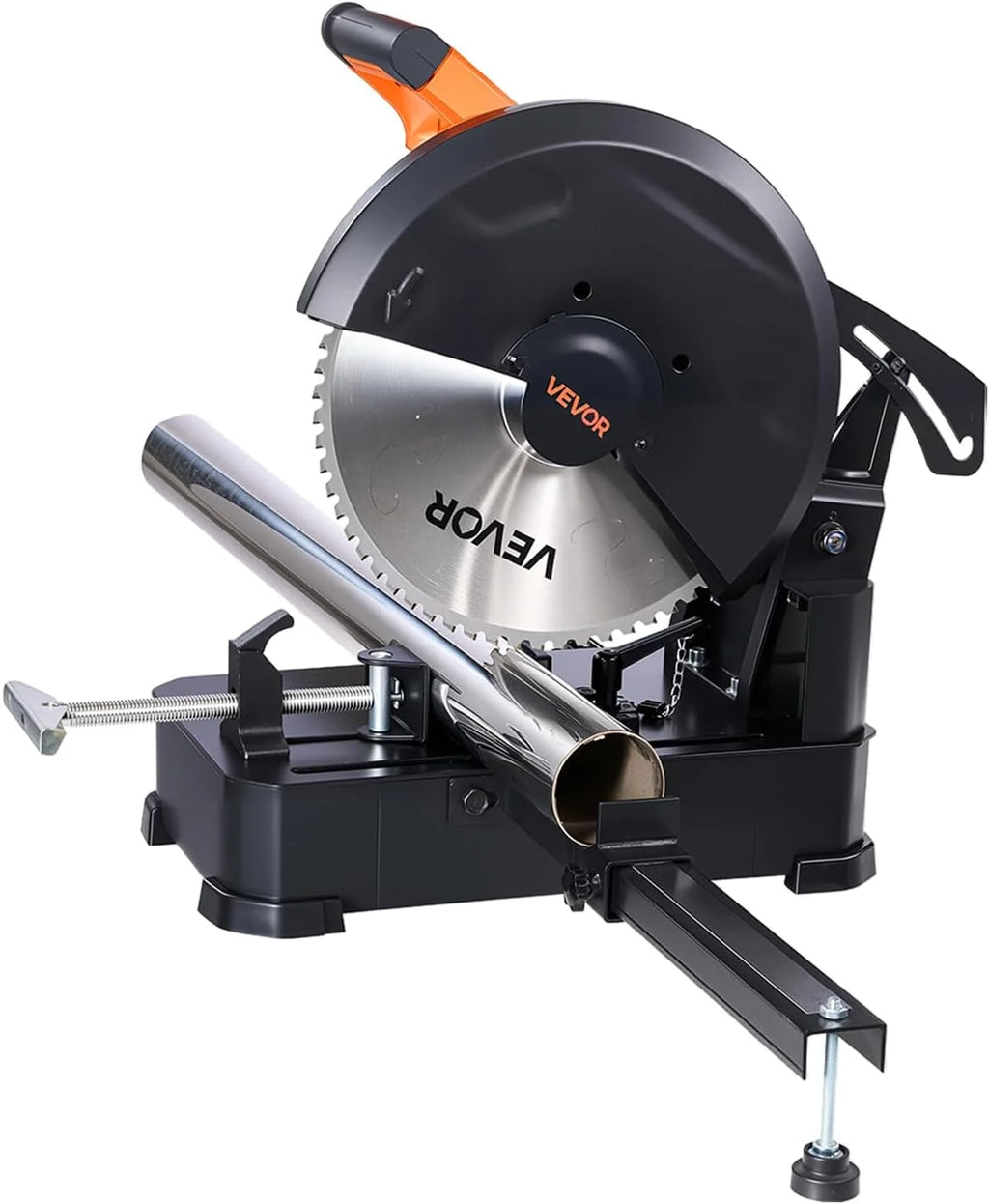 VEVOR Sierra Ingletadora, con Hoja de Sierra de Corte en Frío de Acero Inoxidable de 355 mm, Motor sin Escobillas de 3500 W y 750-1200 RPM, para Tubos Cuadrados y Planos, Aceros en Forma de L