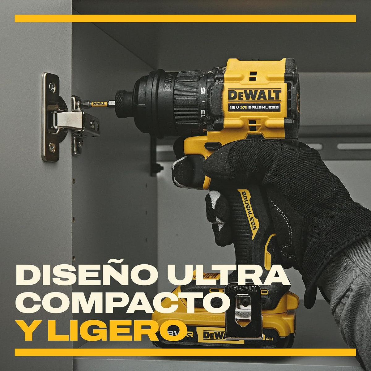 DEWALT Taladro atornillador 18V XR multicabezal, 4 cabezales, DCD803KN-XJ