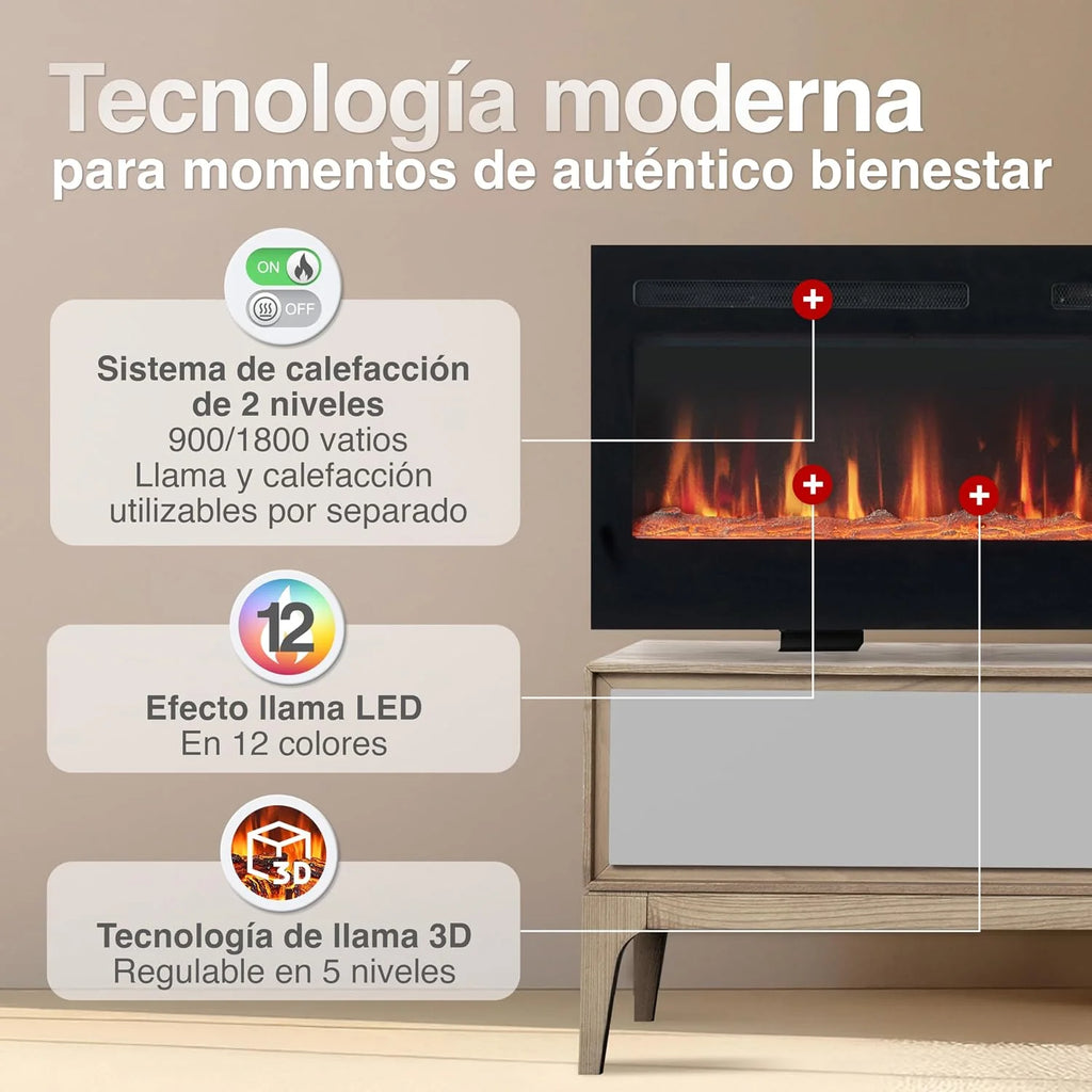 KAMINIO® Marlon Pro 60 Decorative Electric Fireplace with Heater