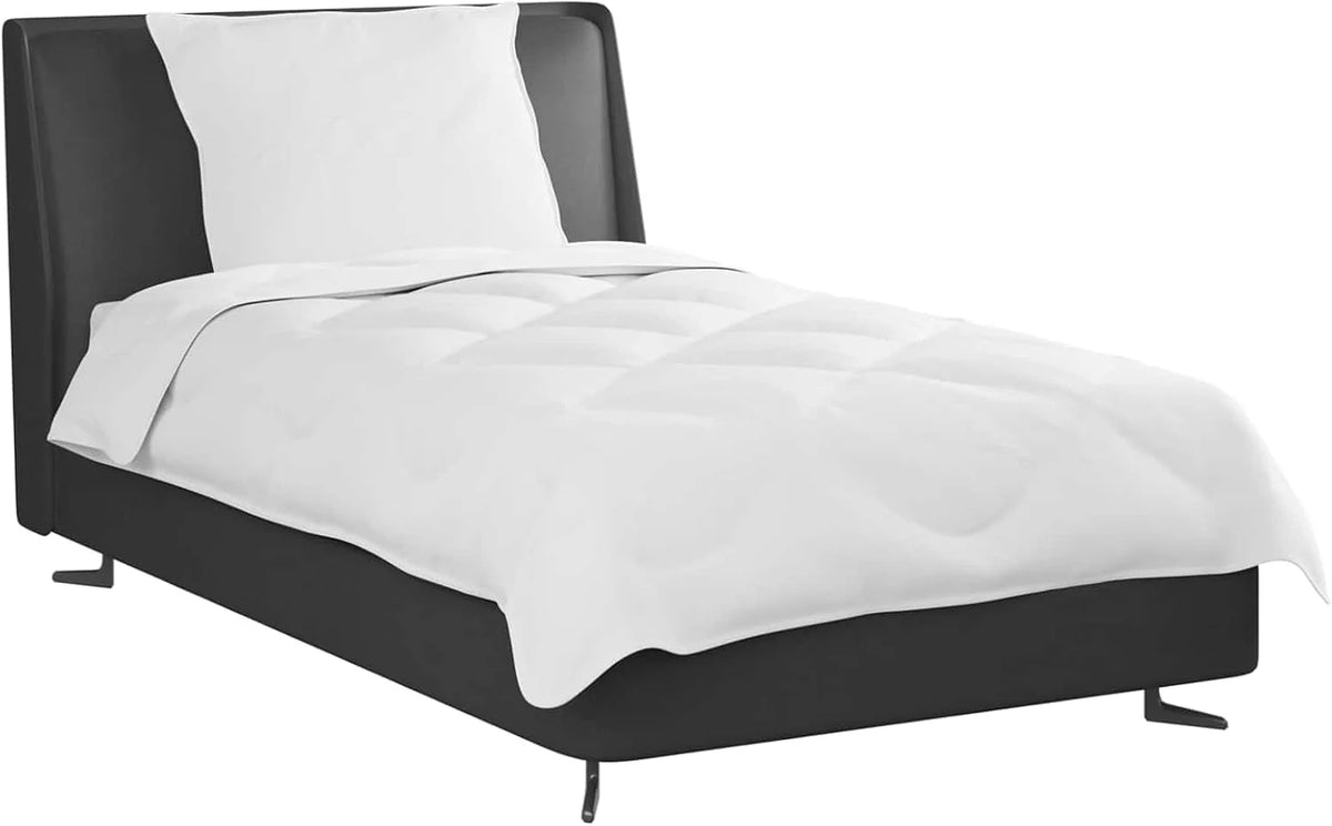 Edredón de 135 x 220 cm con almohada, 2 piezas, microfibra, blanco, edredón de invierno, transpirable, para dormitorio