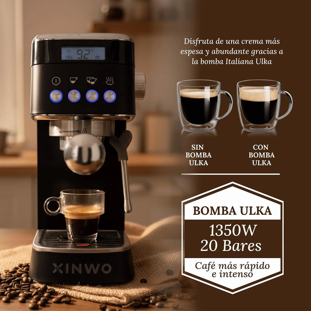 Hanoi | Cafetera Espresso 20 Bar 1.2L con Bomba Italiana ULKA