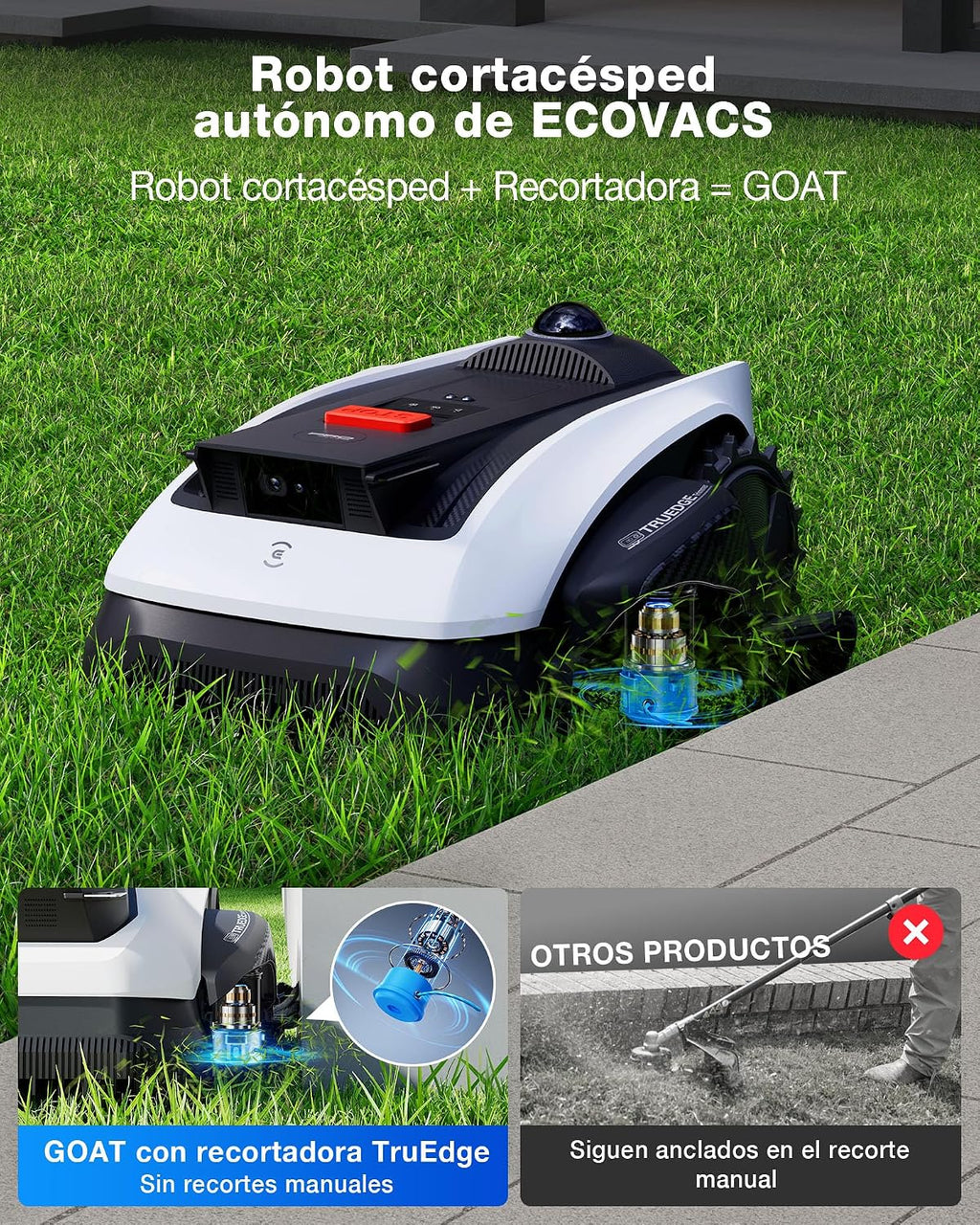 ECOVACS O1200 LiDAR Pro Robot Cortacésped sin Cable Perimetral Care Kit