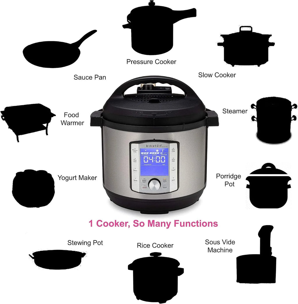 Instant Pot DUO EVO PLUS 7.6L - Olla a presión eléctrica (10 funciones en 1: esterilizador, olla lenta, arrocera, vaporizador)