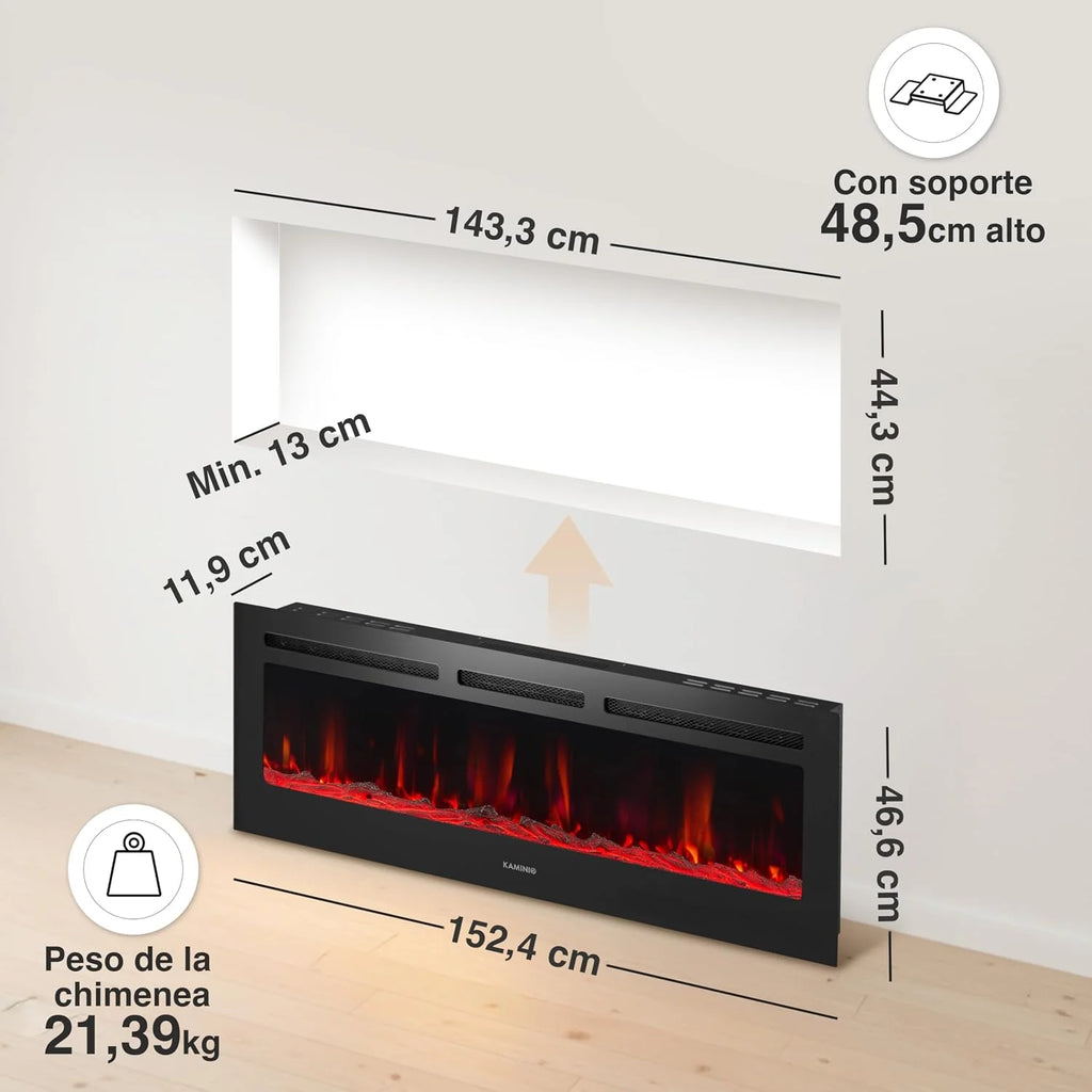 KAMINIO® Marlon Pro 60 Decorative Electric Fireplace with Heater