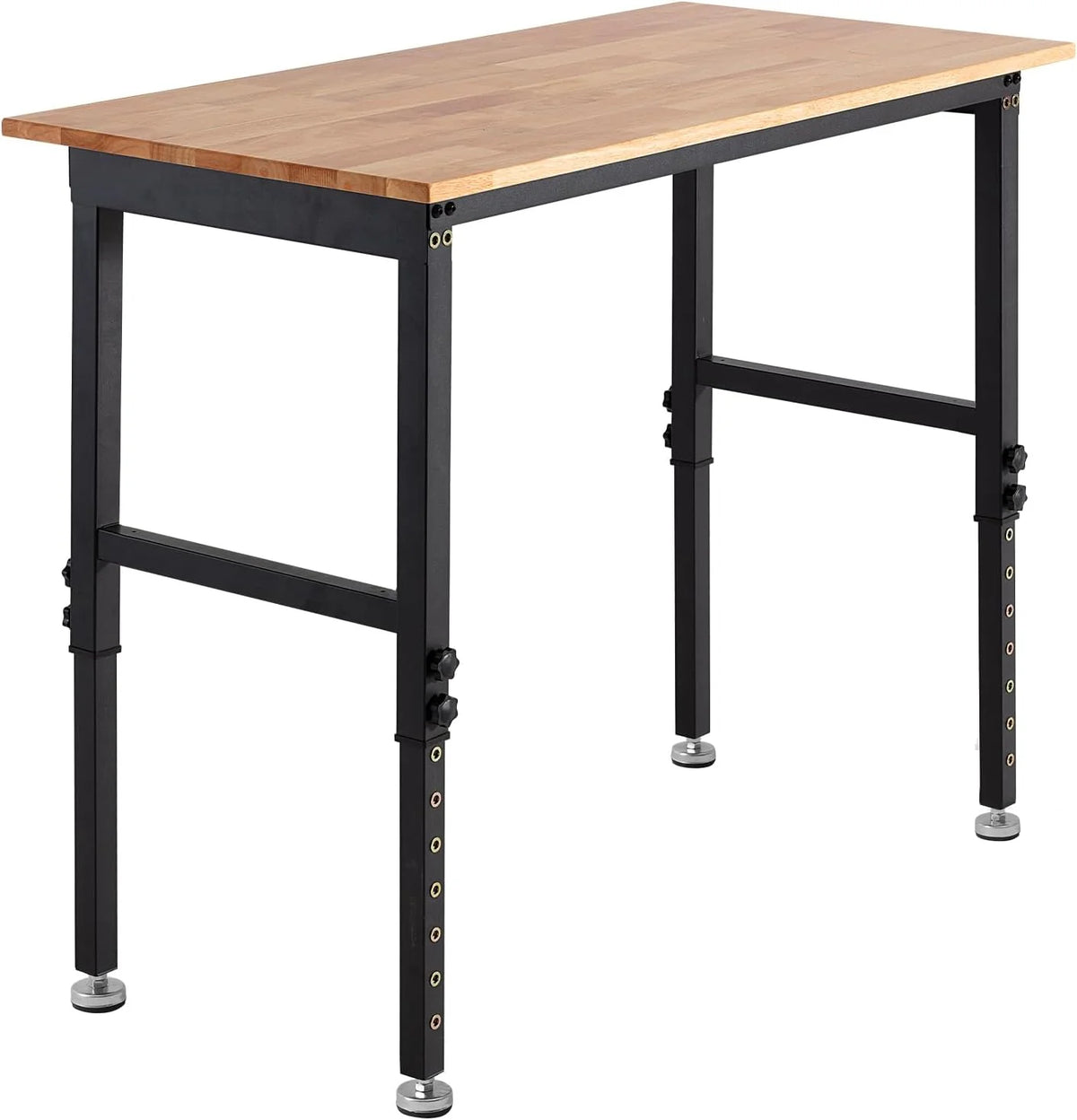 VEVOR Banco de Trabajo 122 x 60 cm, Mesa de Taller Altura Ajustable de 8 Niveles de 67-102 cm, Carga de 680 kg, Mesa de Madera Grosor del Tablero de 2 cm Marco de Metal para Oficina, Garaje, Hogar